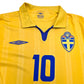2009/10 Sweden Home Football Shirt (M) Umbro #10 Ibrahimovic