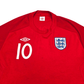 2010/11 England Away Football Shirt (2XL) Umbro #10 Rooney