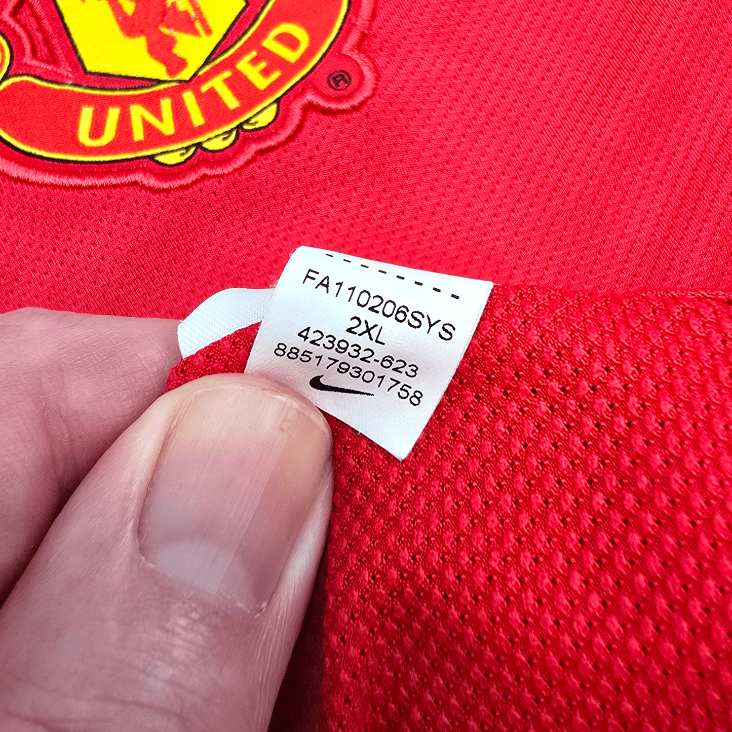 2011/12 Manchester United Home Football Shirt (2XL) Nike #13 J.S.Park