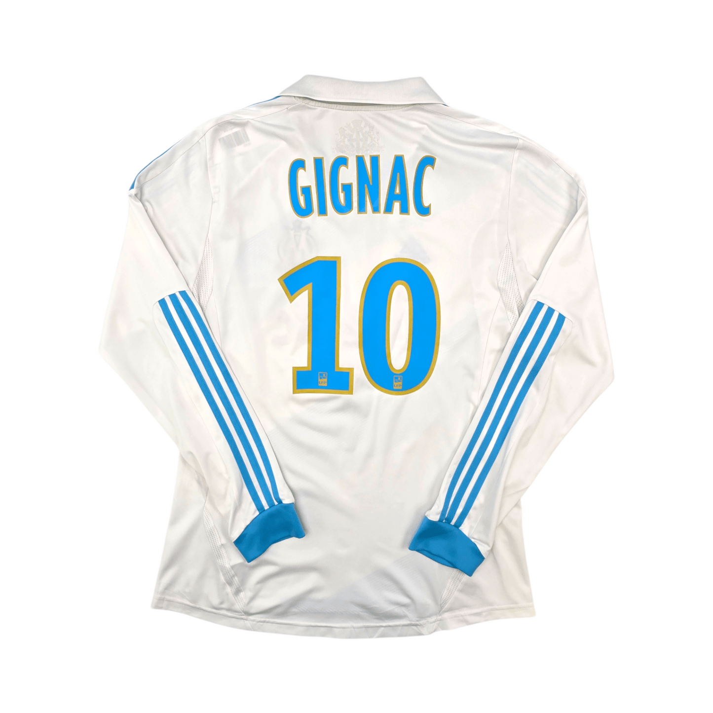 2011/12 Olympique Marseille Home Football Shirt (L) Adidas #10 Gignac