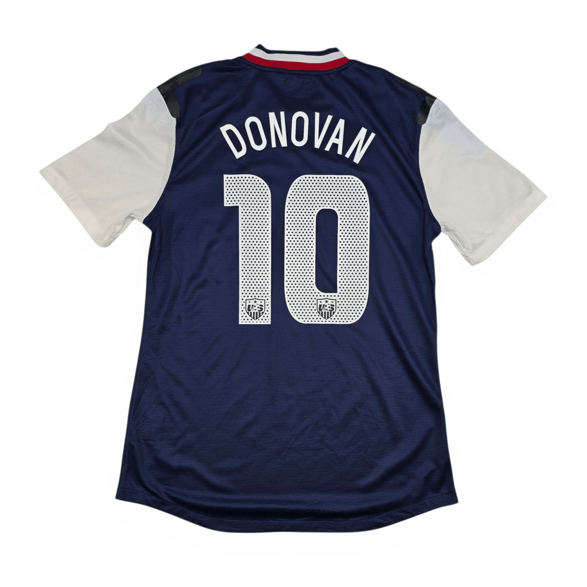 Navy blue sports jersey with 'DONOVAN' and number '10' on a white background