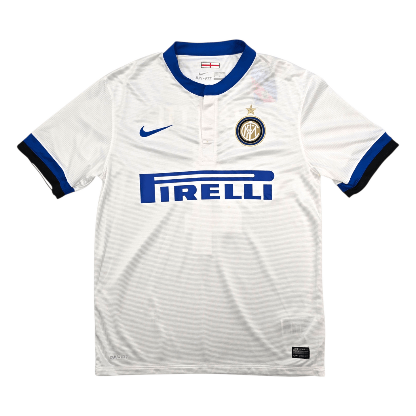 2013/14 Inter Milan Away Football Shirt (M) Nike #4 Zanetti