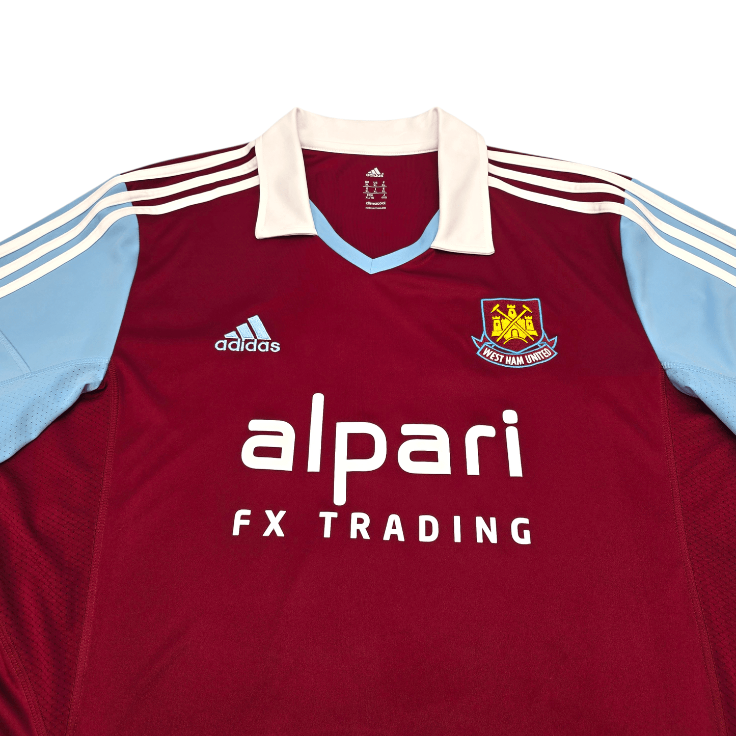2013/14 West Ham United Home Football Shirt (XL) Adidas #16 Noble
