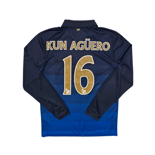 2014/15 Manchester City Away Football Shirt (M) Nike #16 Kun Aguero