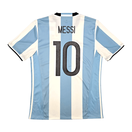 Soccer jersey with 'Messi' and number '10' on a white background