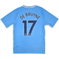 2017/18 Manchester City Home Football Shirt (M) Nike #17 De Bruyne