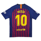 Soccer jersey with 'Messi 10' on a blue and red striped background