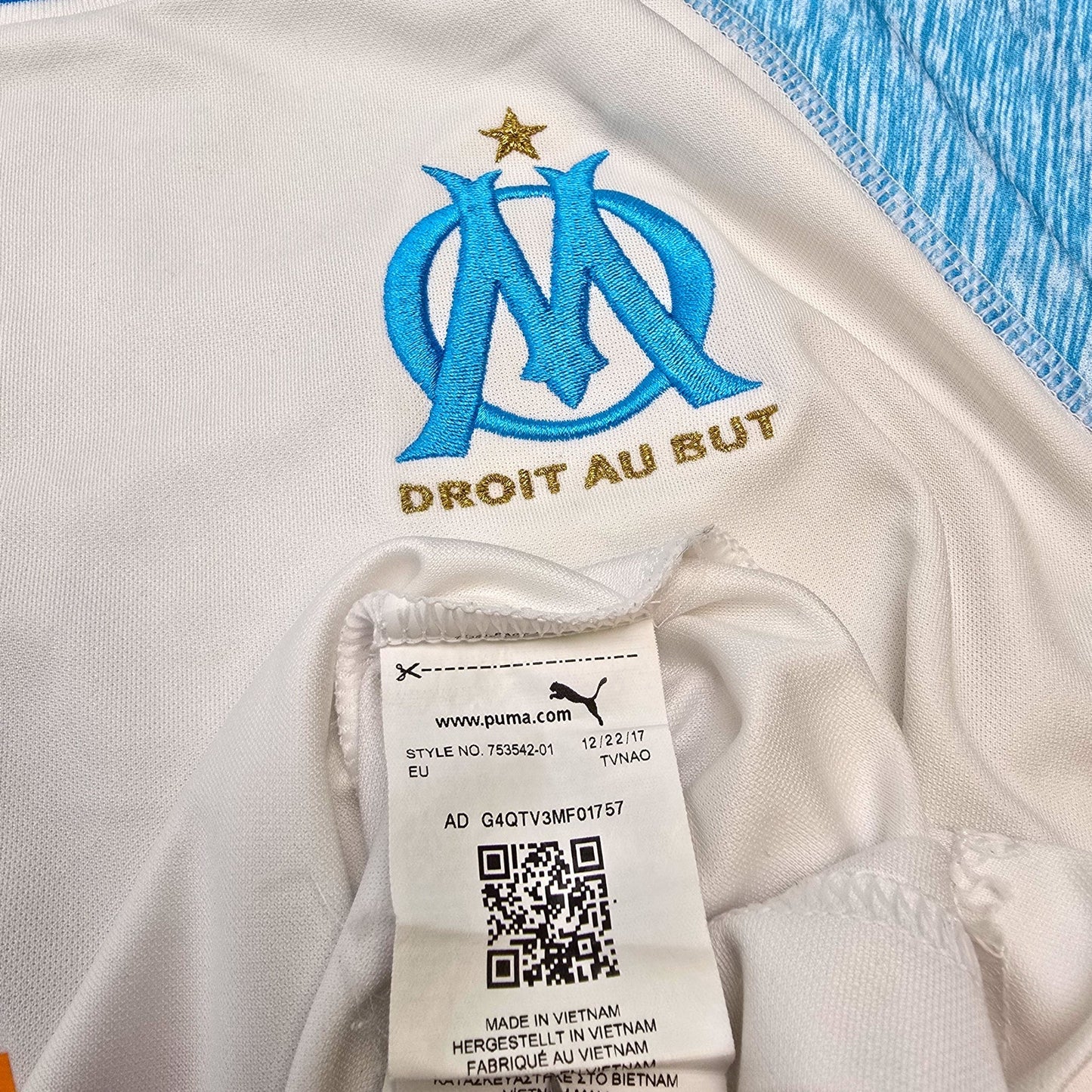 2018/19 Olympique Marseille Home Football Shirt (S) Puma #10 Payet