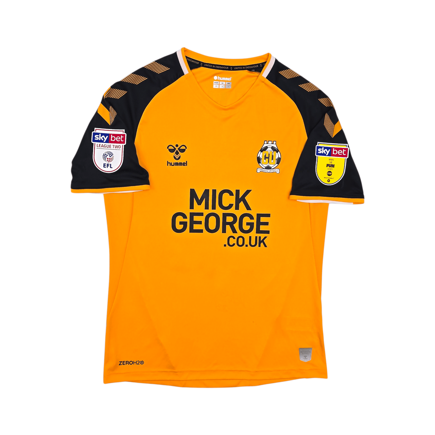 2019/20 Cambridge United Home Football Shirt (M) Hummel #23 Knowles (Matchworn /Signed)