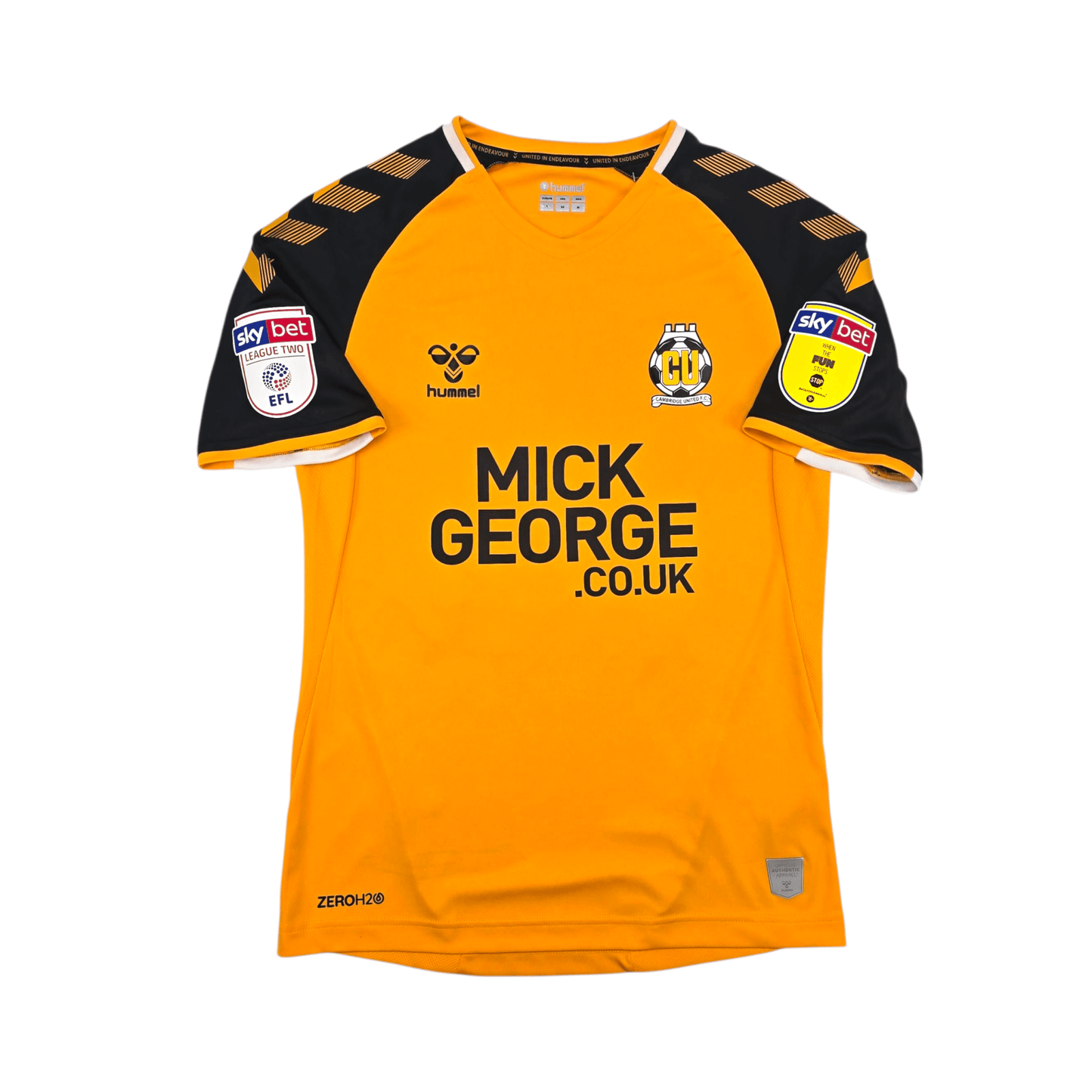 2019/20 Cambridge United Home Football Shirt (S) Hummel #15 Mullin