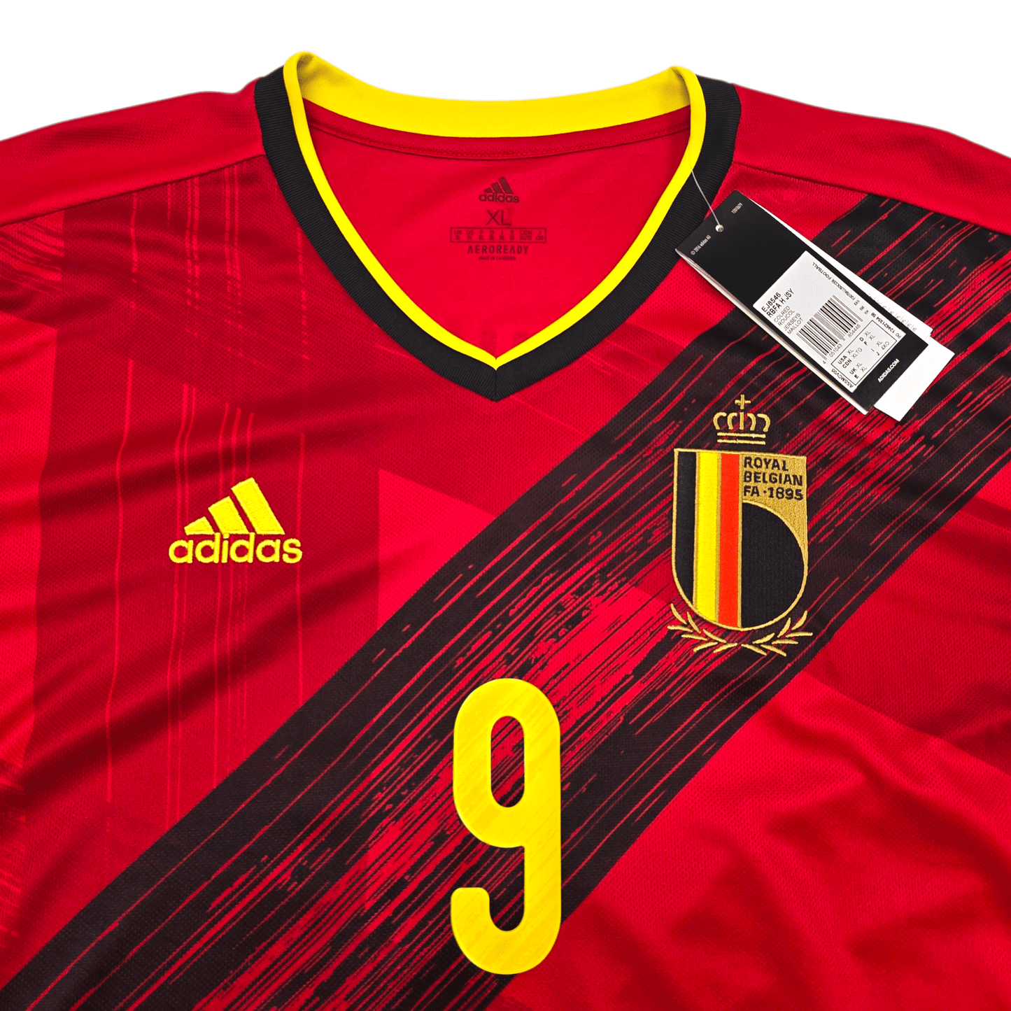 2020/21 Belgium Home Football Shirt (XL) Adidas #9 Lukaku (BNWTs)