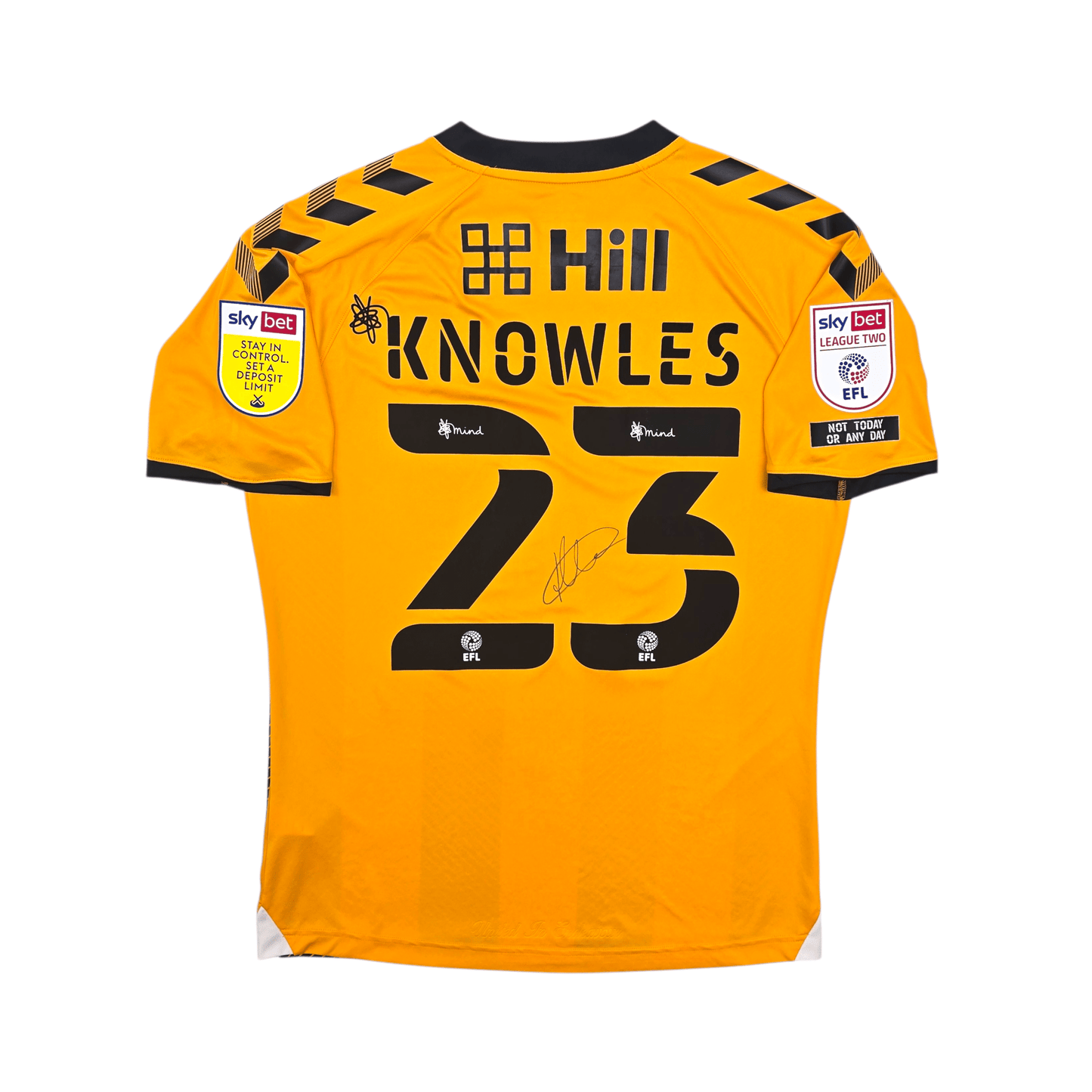 2020/21 Cambridge United Home Football Shirt (M) Hummel #23 Knowles (Matchworn / Signed)