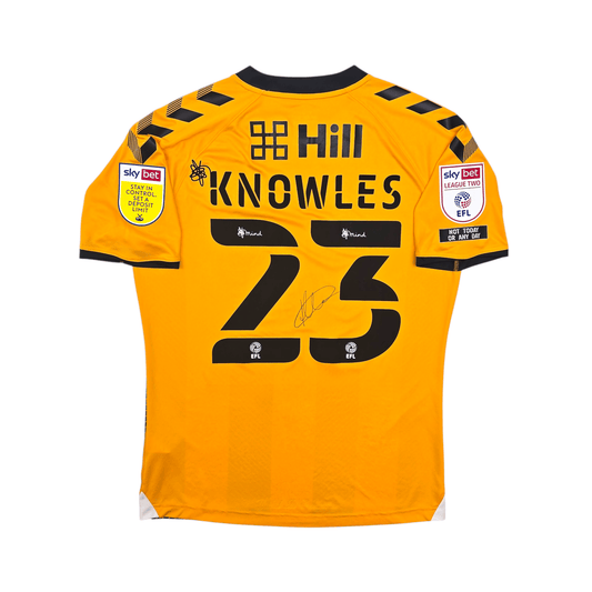 2020/21 Cambridge United Home Football Shirt (M) Hummel #23 Knowles (Matchworn / Signed)