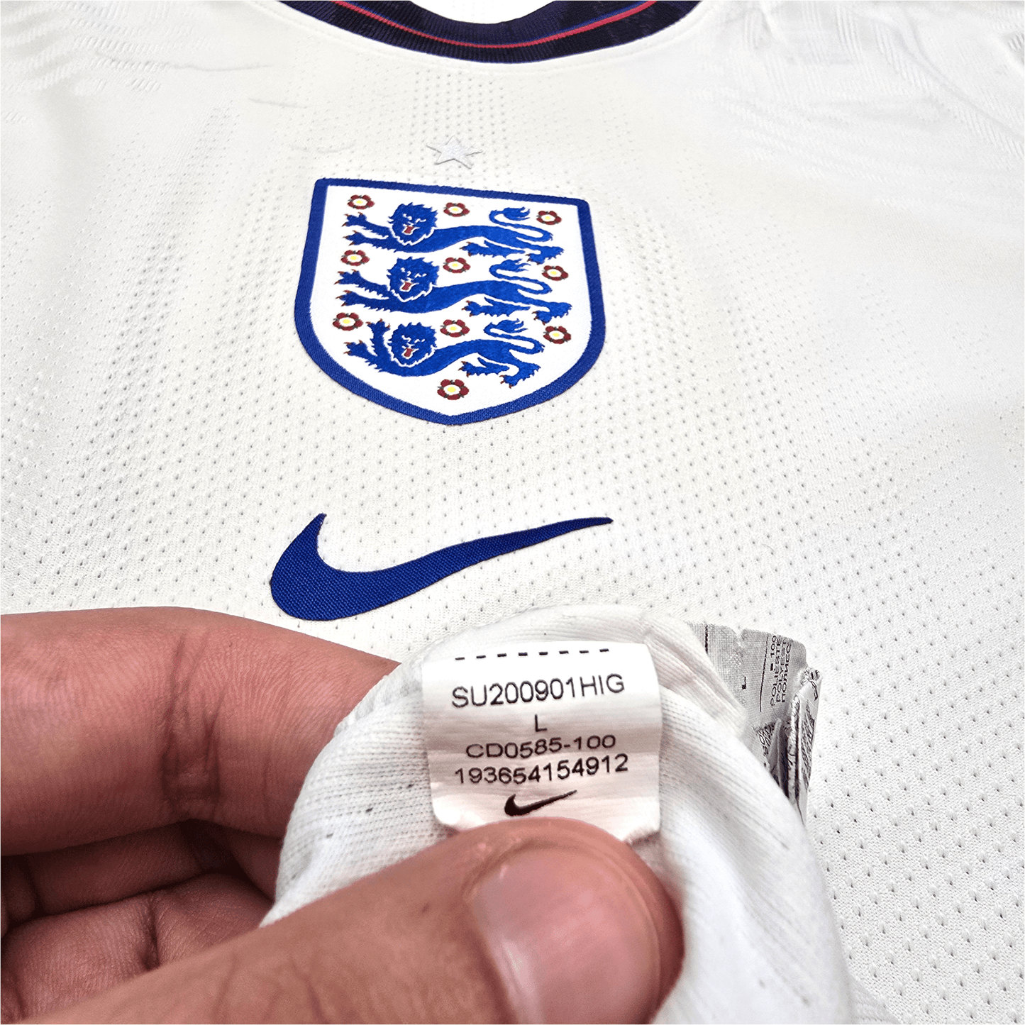 2020/22 England Home Football Shirt (L) Nike #4 Rice (Player Version)