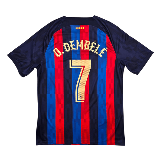 2022/23 Barcelona Home Football Shirt (M) Nike #7 O.Dembele (OVO Drake)