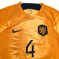 2022/23 Holland Home Football Shirt (S) Nike #4 Virgil