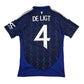 2024/25 Manchester United Away Football Shirt (S) Adidas #4 De Ligt