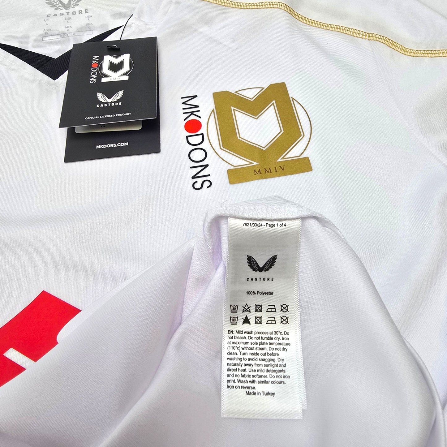 2024/25 MK Dons Home Football Shirt (L) Castore (BNWTs)