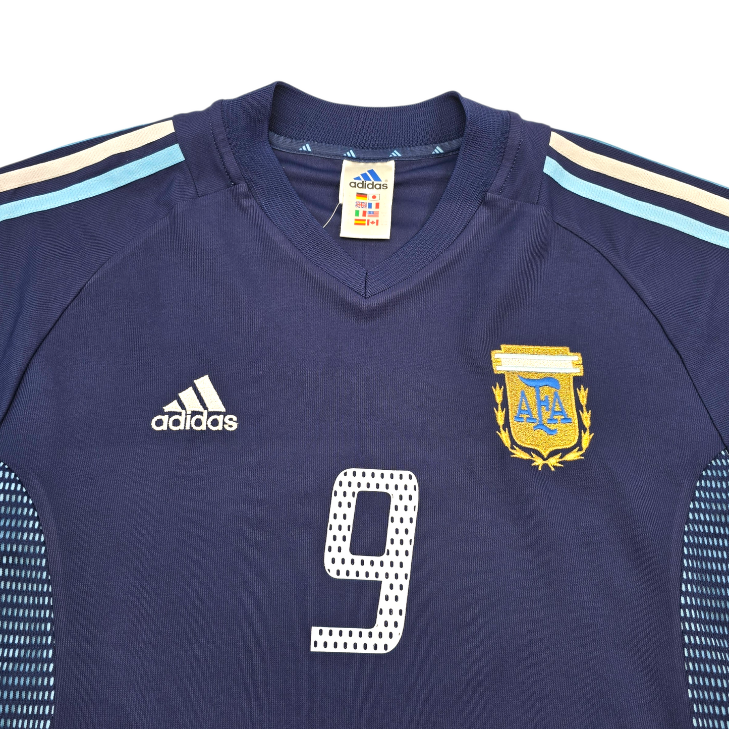 2002/04 Argentina Away Football Shirt (M) Adidas #9 Batistuta