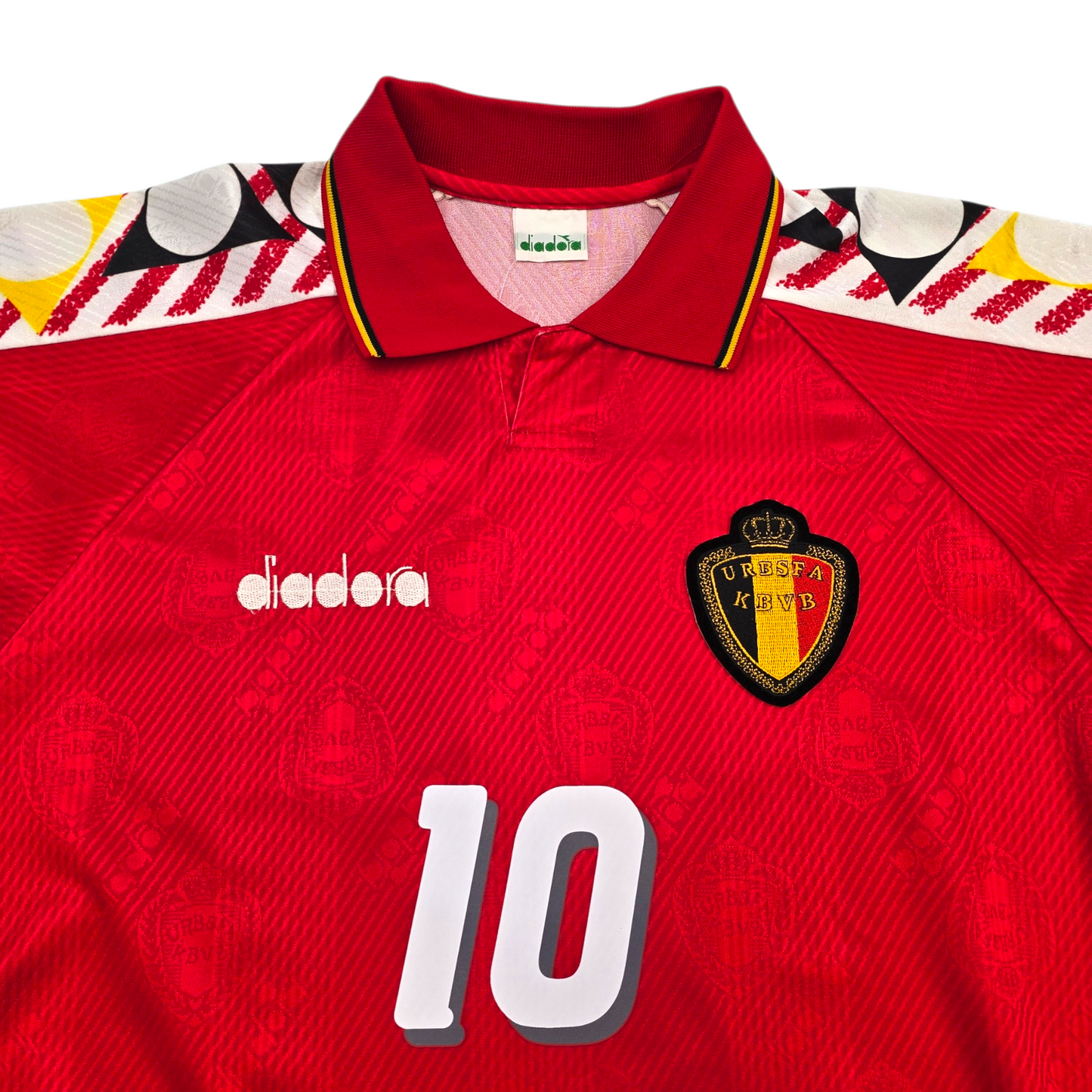 1994/95 Belgium Home Football Shirt (L) Diadora #10 Scifo (Upgraded Template)