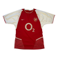 Arsenal 2002/2003 Home Shirt front with large o2 sponsor