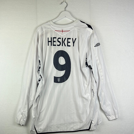 England Player Issue 2007 Home Shirt - Heskey v Russia