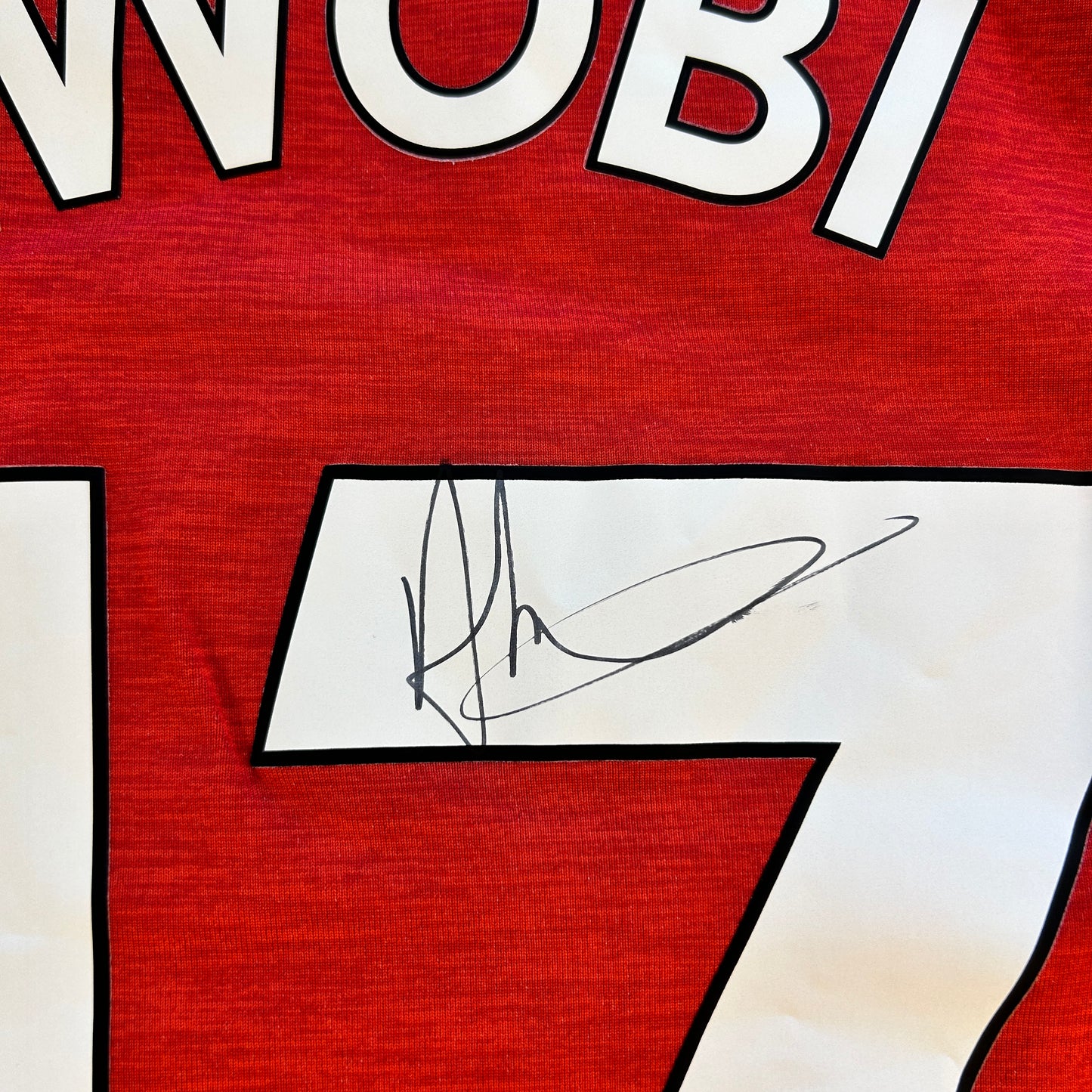 Arsenal 2018/2019 Match Issued/ Worn Poppy Home Shirt - Iwobi 17 - Signed