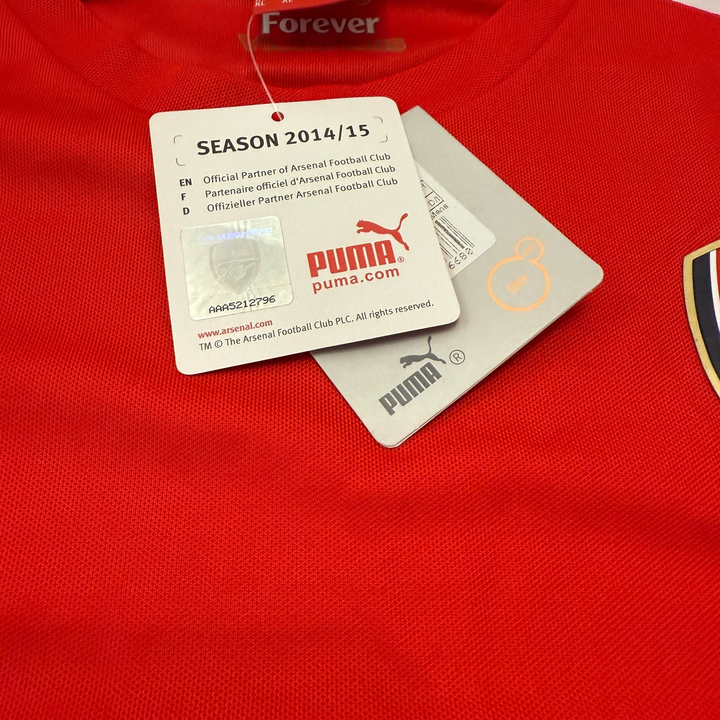 Arsenal 2014/2015 Home Shirt - Extra Large - New With Tags