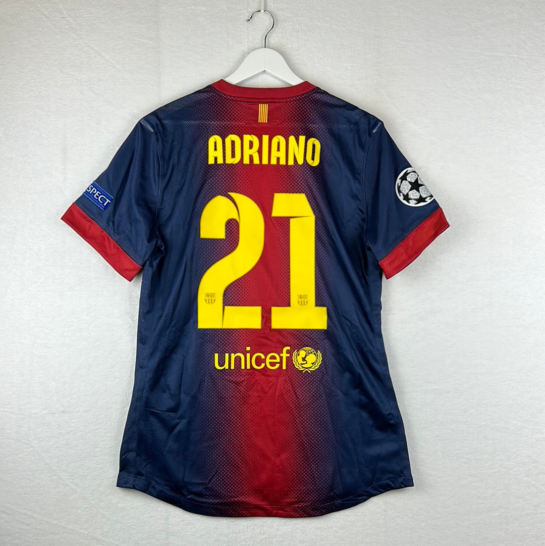 Barcelona 2012/2013 Player Issue Home Shirt - Adriano 21