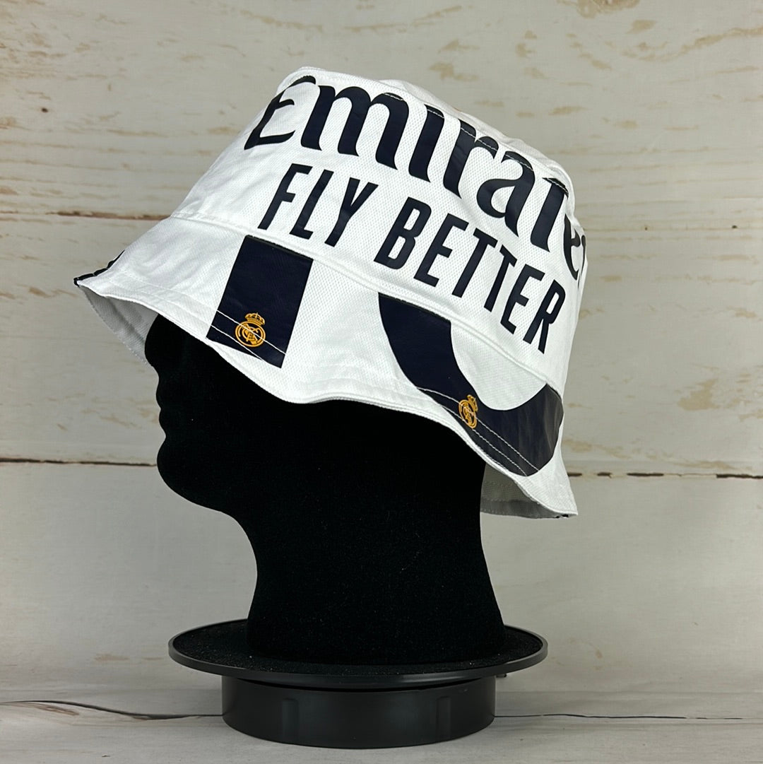 Real Madrid 2023-2024 Upcycled Home Shirt Bucket Hat *10 Side