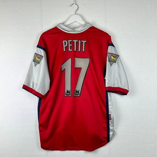 Arsenal 2000/2001 Home Shirt Petit 17 Back print