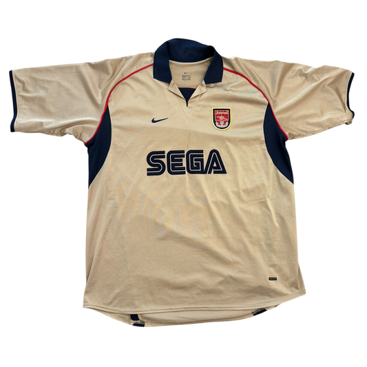 Arsenal 2001/2002 Away Shirt Gold Sega front