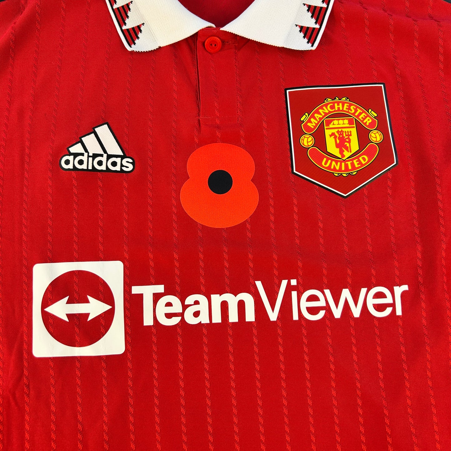 Manchester United 2022/2023 Player Issue Poppy Home Shirt - Sancho 25