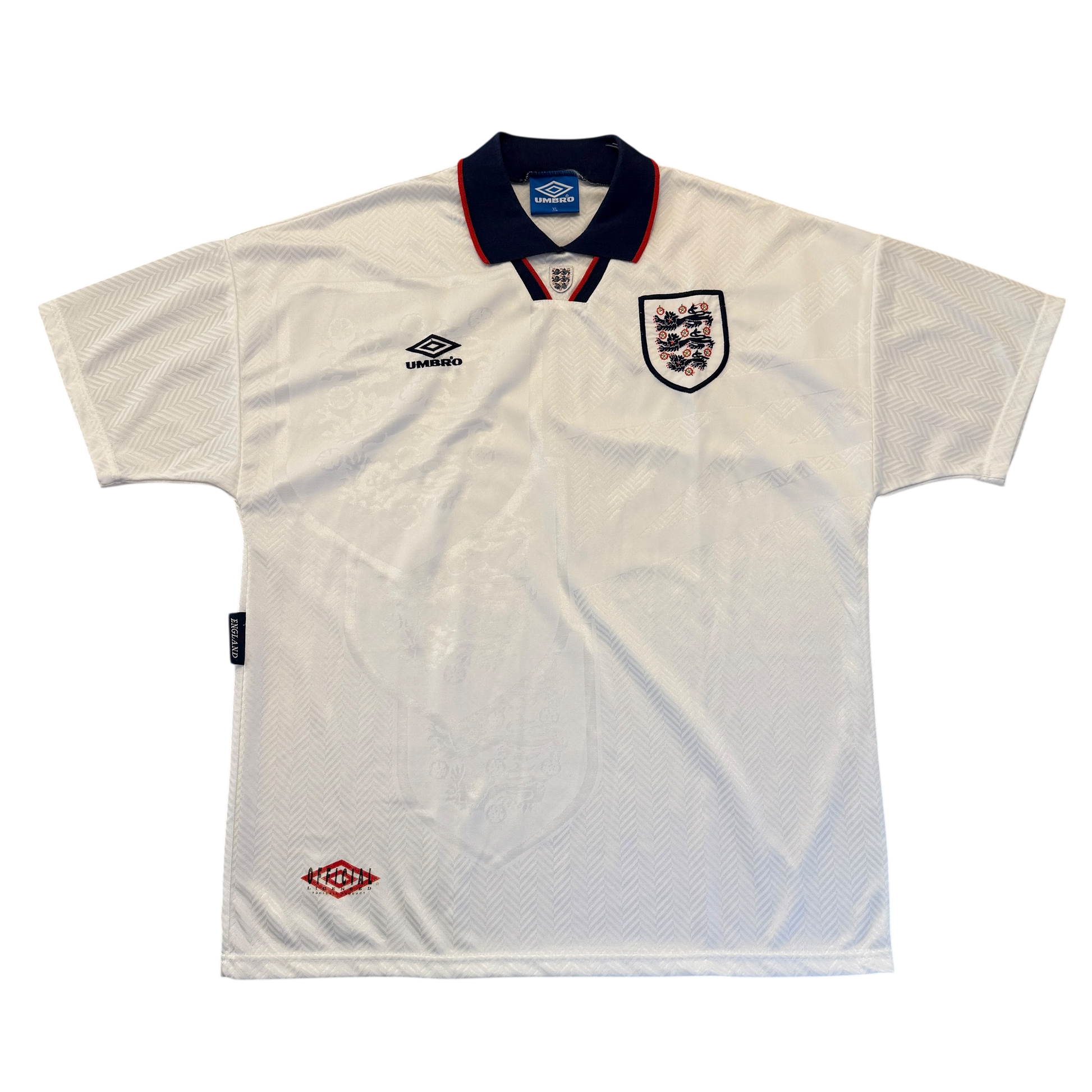 White England 1994 Home jersey with visible branding on a white background