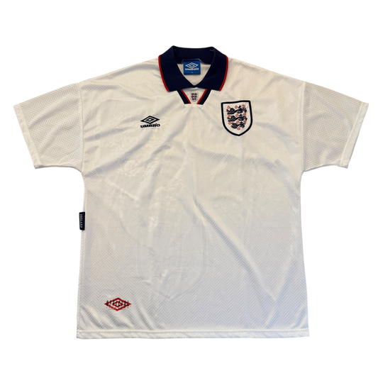 White England 1994 Home jersey with visible branding on a white background