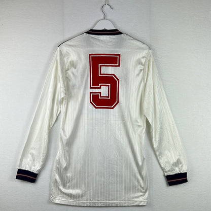 England Match Worn 1985 Home Shirt -5 print on the back