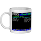 Oldham 3- 6 Manchester United FA Cup Semi Final 1991 Mug Page 302 Ceefax style - a white mug with black print