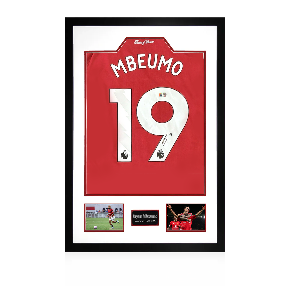 Bryan Mbeumo Signed Manchester United Shirt Premium Frame (ACG Cert)