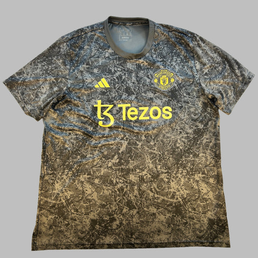 Manchester United Stone Roses Pre-Match Shirt - Stone Roses design with gold detailing 