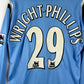 Manchester City 2004-2005 Player Issue Home Shirt - Wright-Philips 29 - Long Sleeve