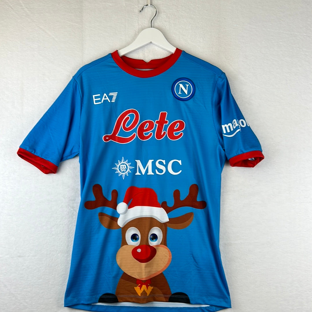 Napoli 2022-23 EA7 'Special Edition' Christmas Shirt - Large - Mint