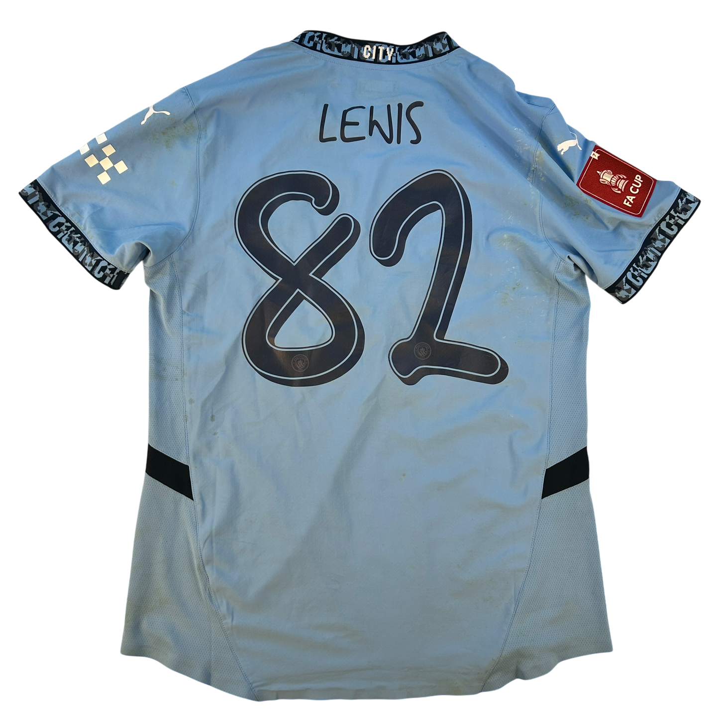 Manchester City 2024-2025 Match Worn Home Shirt - Rico Lewis v Plymouth