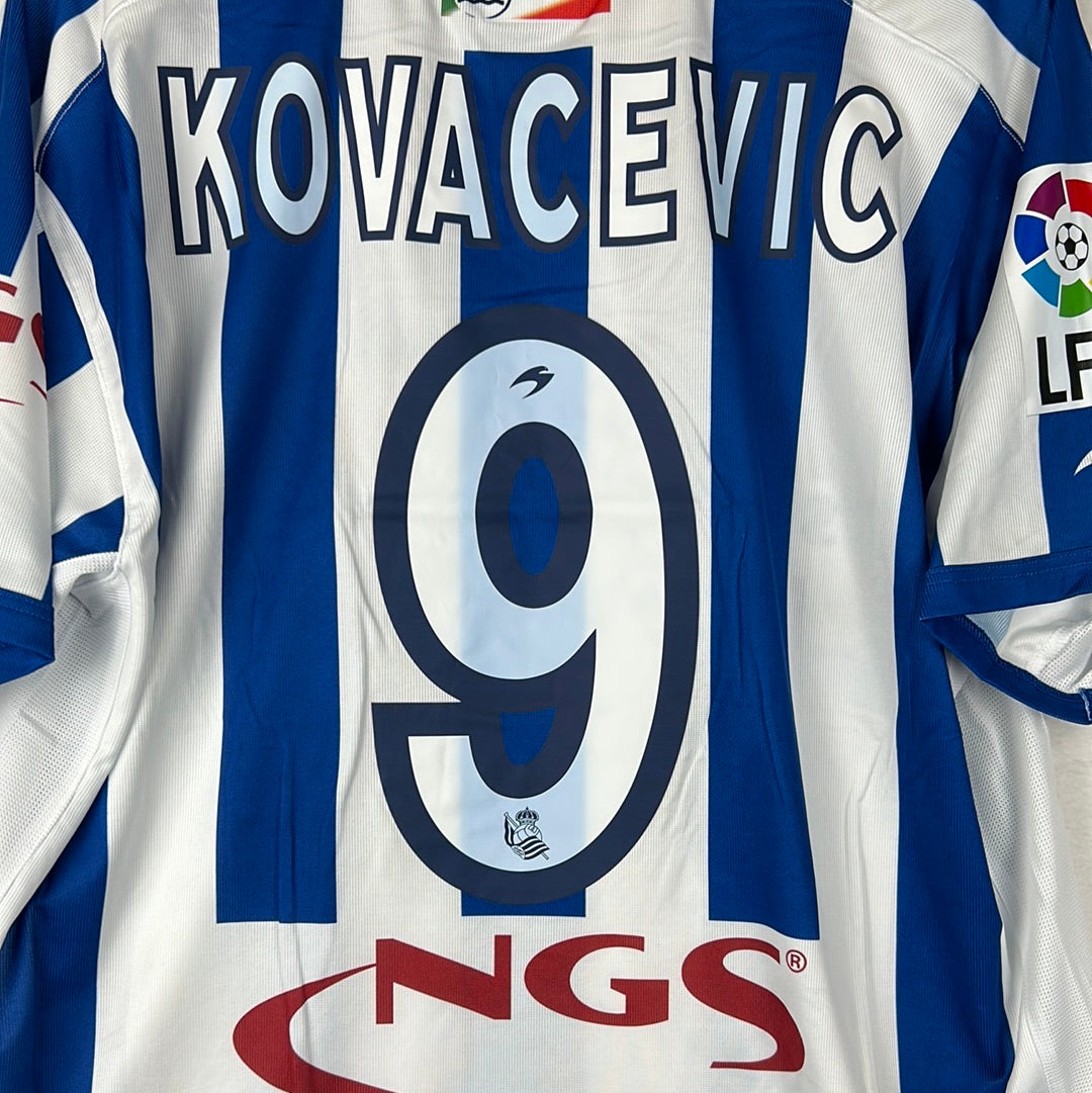 Real Sociedad 2006/2007 Player Issue Home Shirt - Kovacevic 9