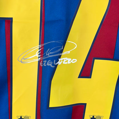 Barcelona 2005/2006 Player Issue Home Shirt - Ezquerro 4 - Squad Signed