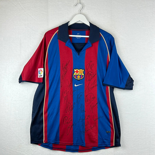 Barcelona 1998/1999 Squad Signed Home Shirt