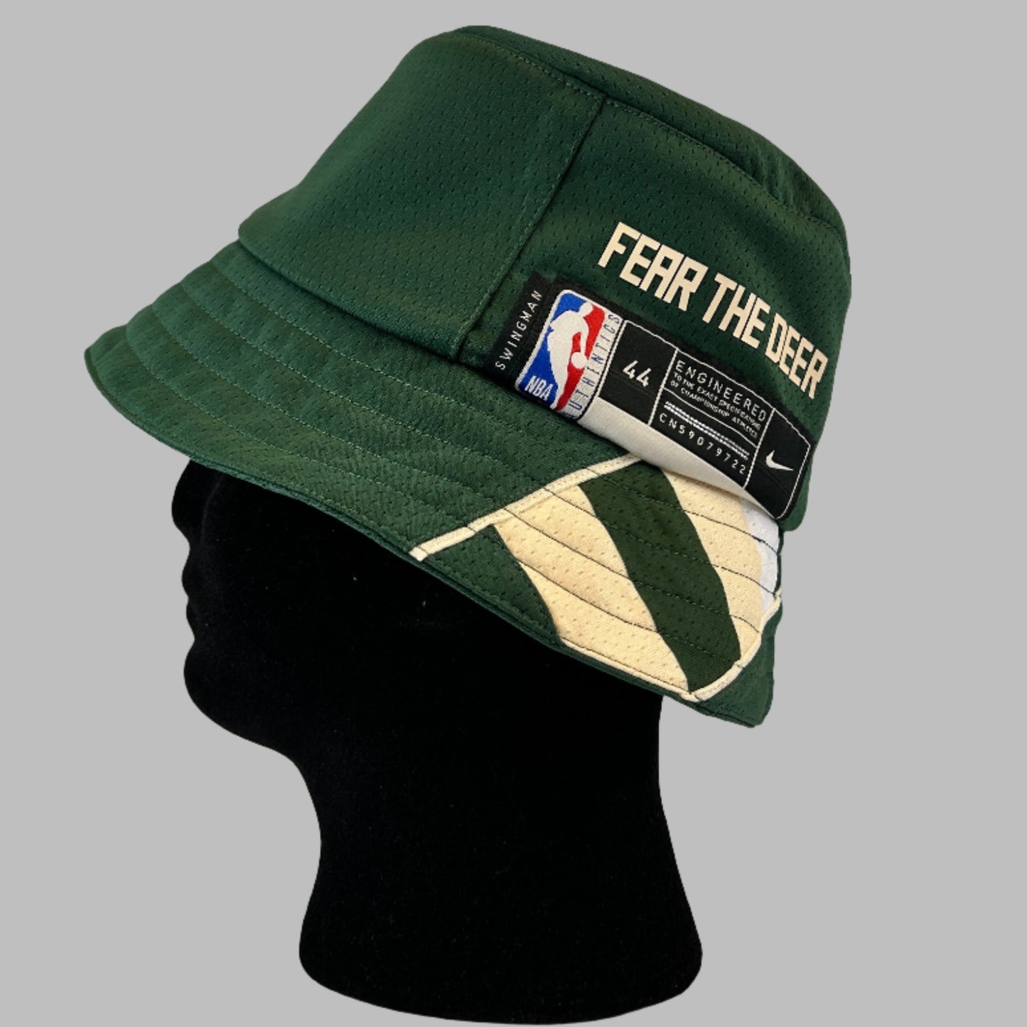 Milwaukee Bucks Upcycled NBA Jersey Bucket Hat