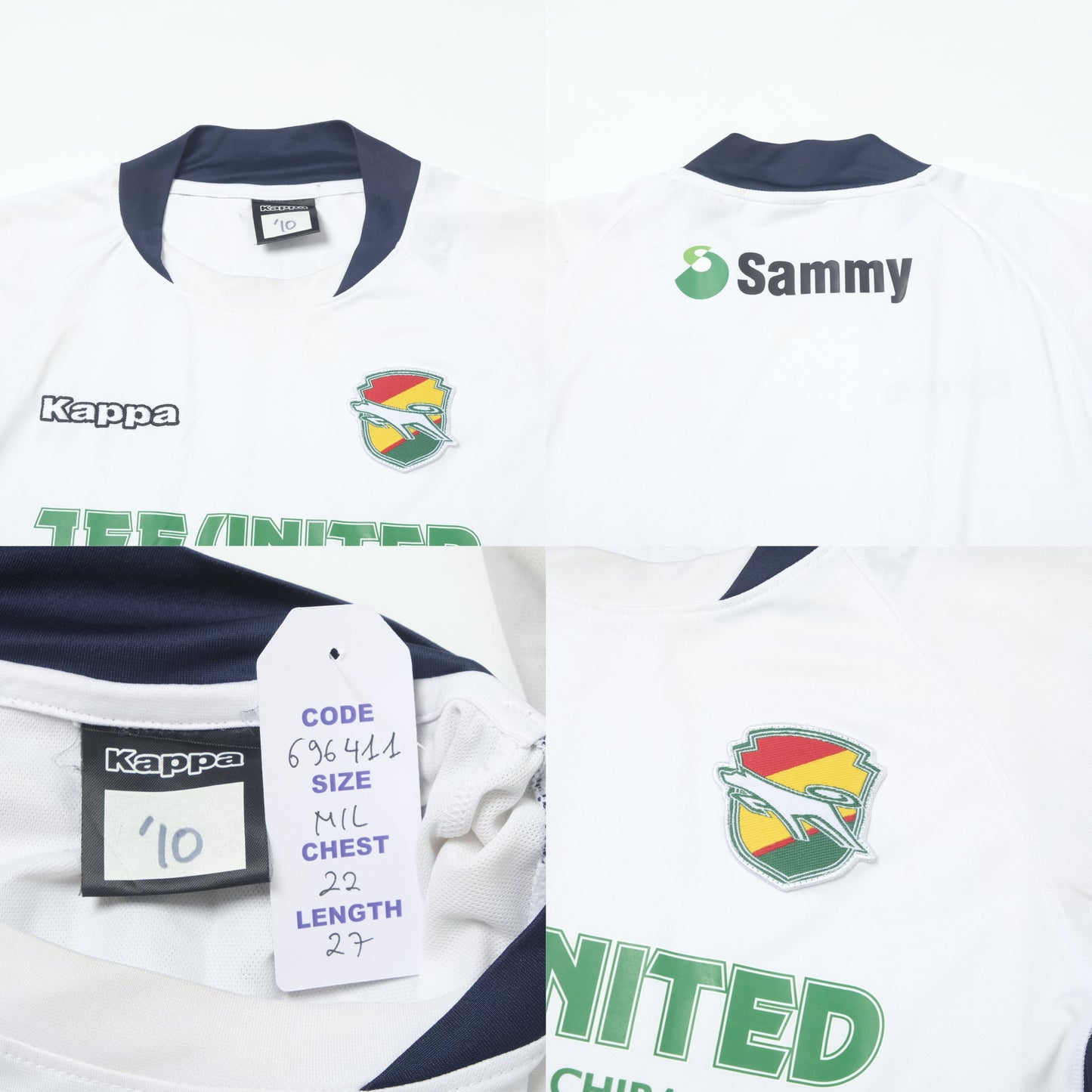 2007/08 JEF United Ichihara Away Shirt Kappa J-League Player Spec (M/L)