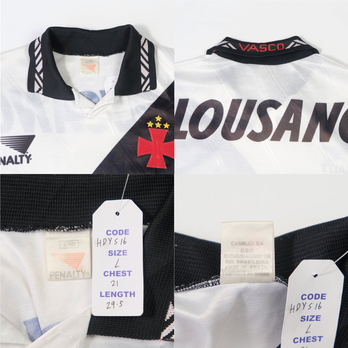 1995 Vasco de Gama (Brazil) Away Shirt Penalty (L)