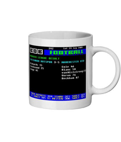 Tottenham 3-5 Manchester United 2001 Teletext Mug