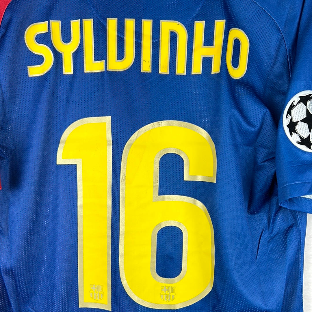 Barcelona 2009/2010 Player Issue Home Shirt - Champions League Final - Sylvinho 16